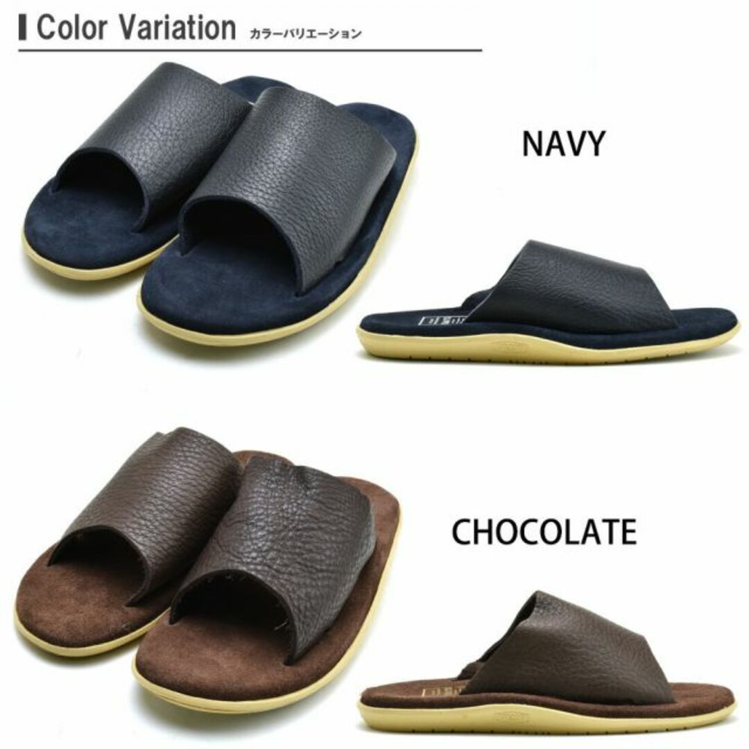 ISLAND SLIPPER(アイランドスリッパ)の【NAVY】アイランドスリッパ サンダル メンズ レディース レザーサンダル スエード ネイビー ブラウン ISLANDSLIPPER BULL HIDE SLIDE【送料無料】 メンズの靴/シューズ(サンダル)の商品写真