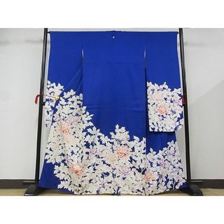 平和屋-こころ店■豪華振袖　牡丹文　銀彩　着丈162cm　裄丈65.5cm　正絹　逸品　1B-wt1366(振袖)