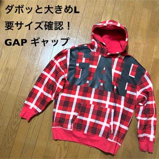 ギャップ(GAP)のダボッと大きめL 要サイズ確認！ GAP ギャップ古着デカロゴスウェットパーカー(パーカー)