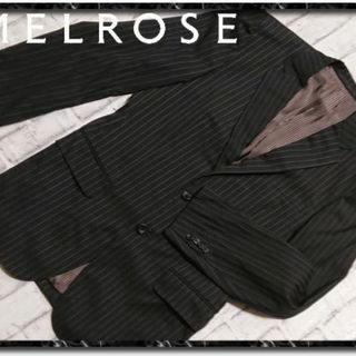 メンズメルローズ(MEN'S MELROSE)のメンズメルローズ　ストライプジャケット　ブレザー　濃茶(テーラードジャケット)