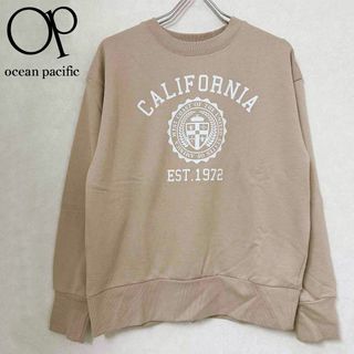 オーシャンパシフィック(OCEAN PACIFIC)の新品 M ★ オーシャンパシフィック レディース ロゴ トレーナー ベージュ(トレーナー/スウェット)