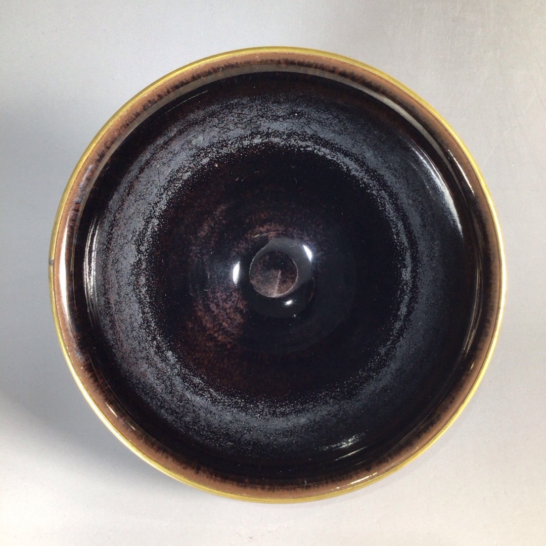 ラ６８６　茶碗　『京焼』『桶谷定一造』『覆輪』『天目茶碗』　抹茶碗　紙箱　茶道具