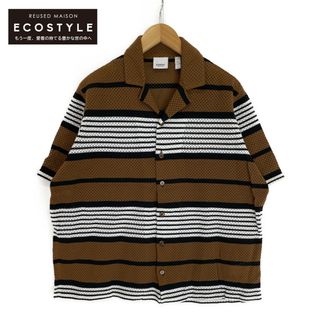 バーバリー(BURBERRY)のバーバリー ブラウン×ホワイト 8067883 スリーブストライププリント シャツ L(その他)