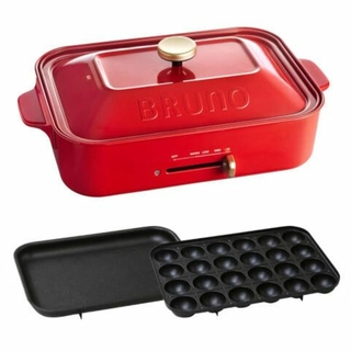 ブルーノ(BRUNO)のポンポン様専用[新品] BRUNO コンパクトホットプレート レッド(ホットプレート)