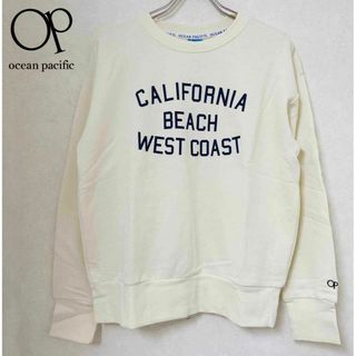 オーシャンパシフィック(OCEAN PACIFIC)の新品 M ★ オーシャンパシフィック レディース ロゴ トレーナー アイボリー(トレーナー/スウェット)