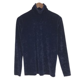 ドリスヴァンノッテン(DRIES VAN NOTEN)のDRIES VAN NOTEN ドリスヴァンノッテン 20AW ベルベット タートルネックカットソー ネイビー S(カットソー(半袖/袖なし))