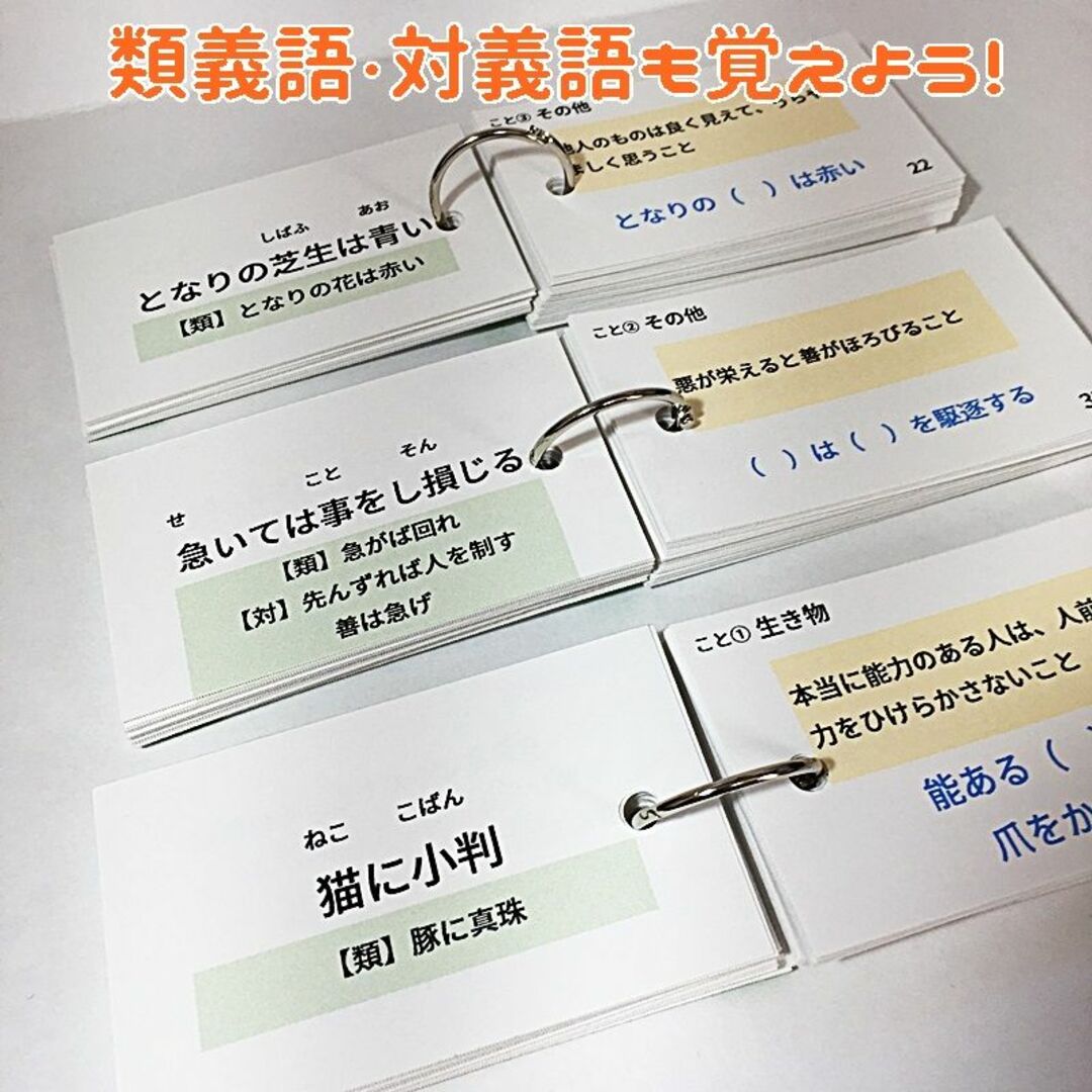 ❗️10日まで割引【065】中学受験国語　ことわざの暗記カード　中学入試　 エンタメ/ホビーの本(語学/参考書)の商品写真