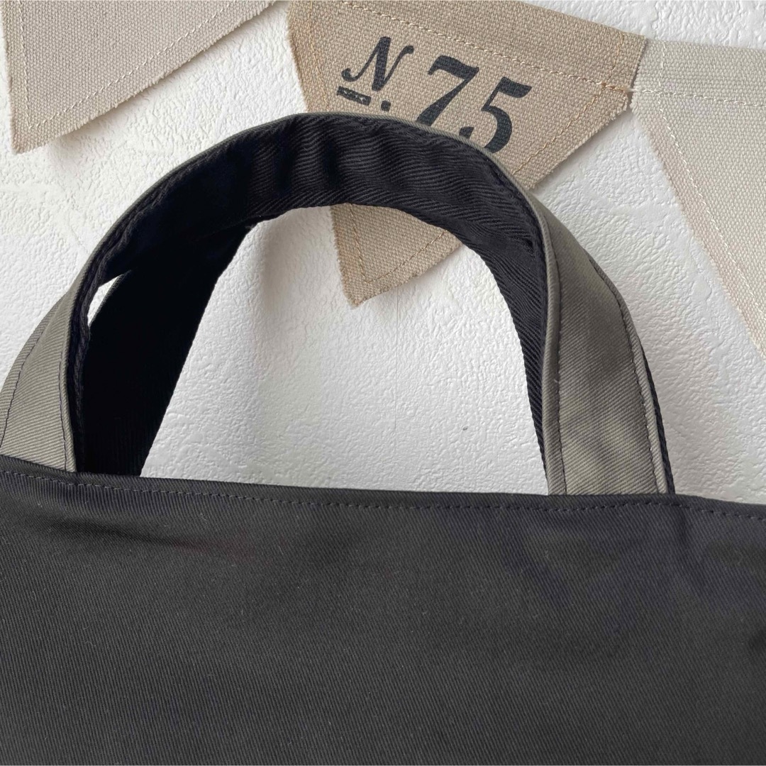 yama様専用　ブラックアーミーバッグ（内布黒） ハンドメイドのキッズ/ベビー(バッグ/レッスンバッグ)の商品写真