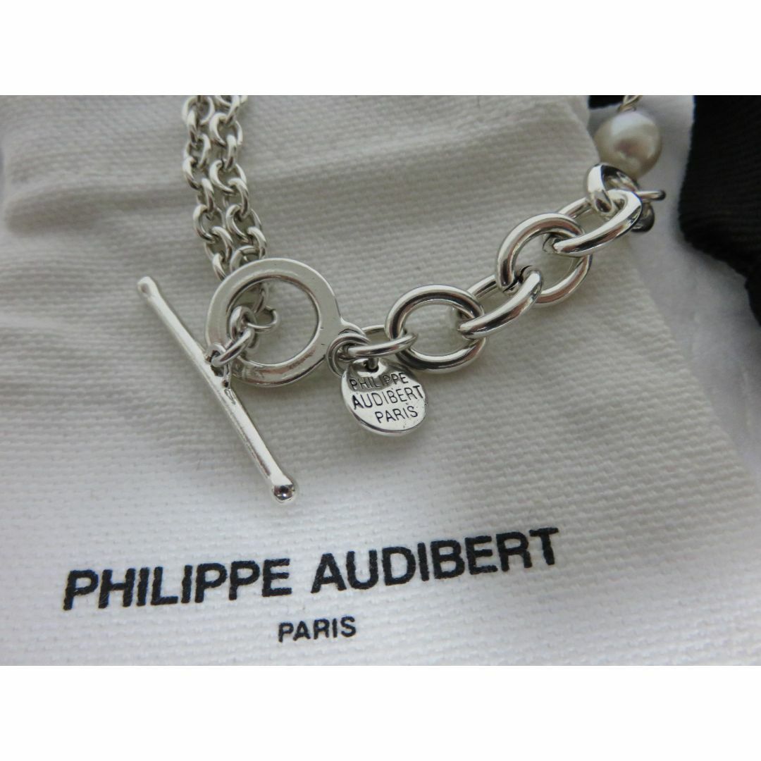 Philippe Audibert(フィリップオーディベール)のPHILIPPE AUDIBERT パール チェーン ブレスレット シルバー レディースのアクセサリー(ブレスレット/バングル)の商品写真