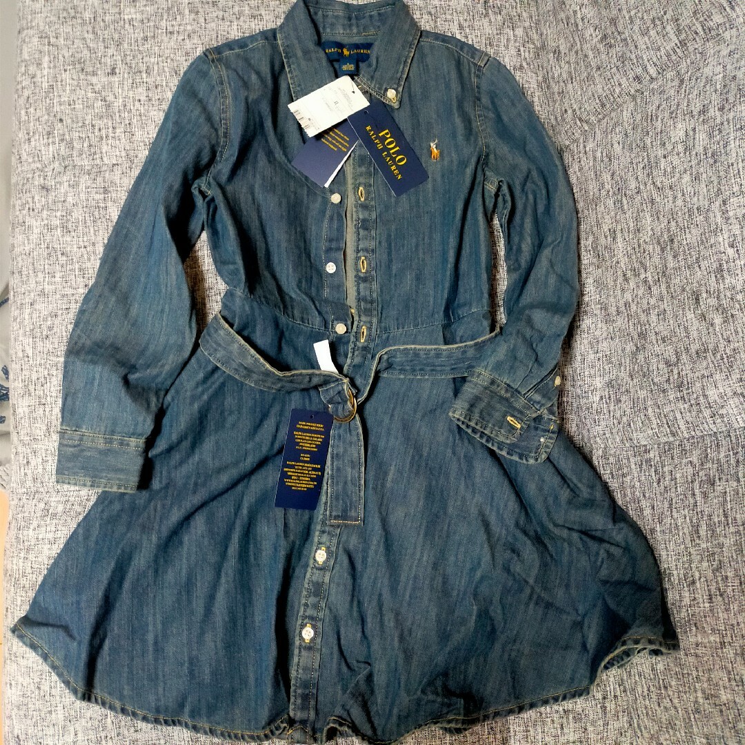 POLO RALPH LAUREN(ポロラルフローレン)の新品デニムワンピース120 キッズ/ベビー/マタニティのキッズ服女の子用(90cm~)(ワンピース)の商品写真