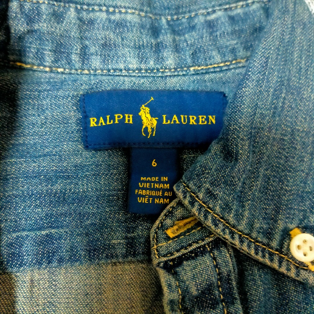 POLO RALPH LAUREN(ポロラルフローレン)の新品デニムワンピース120 キッズ/ベビー/マタニティのキッズ服女の子用(90cm~)(ワンピース)の商品写真