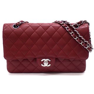 シャネル(CHANEL)の【★CHANEL★】シャネル　『マトラッセ チェーンバッグ25』　レッド/キャビアスキン/シルバー金具/クラシック ハンドバッグダブルフラップ/マトラッセチェーンショルダーバッグ/セミショルダーバッグ/パーティー/レディース/A01112　36386K122.3　＠【中古】(ショルダーバッグ)