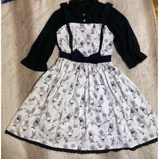 アンジェリックプリティー(Angelic Pretty)の猫の音楽隊ワンピース美品セット(ひざ丈ワンピース)