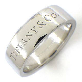 ティファニー(Tiffany & Co.)のティファニー Tiffany & Co. リング フラット バンド 6.0?幅 ロゴ PT950 14号 【中古】(リング(指輪))