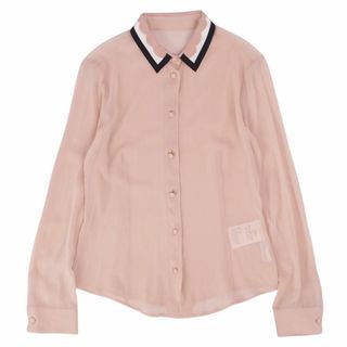 ヴァレンティノ(VALENTINO)の美品 レッドヴァレンティノ RED VALENTINO シャツ ブラウス レギュラーカラー くるみボタン シルク トップス レディース 40(M相当) ピンク(シャツ/ブラウス(長袖/七分))