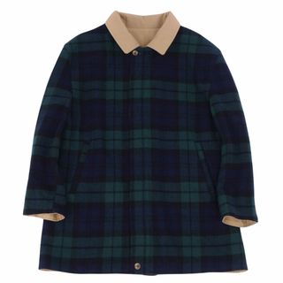 ペンドルトン(PENDLETON)のペンドルトン PENDLETON コート ロングコート リバーシブル 比翼仕立て 無地 チェック柄 ウール コットン アウター メンズ アメリカ製 L ベージュ(その他)