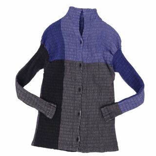 イッセイミヤケ(ISSEY MIYAKE)の美品 イッセイミヤケ ISSEY MIYAKE シャツ ブラウス ロングスリーブ 長袖 プリーツ トップス レディース 2(M相当) マルチカラー(シャツ/ブラウス(長袖/七分))