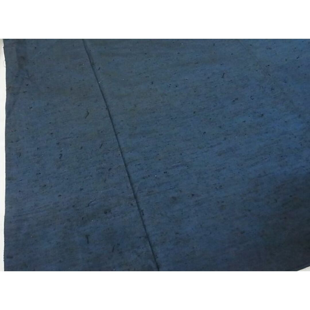 平和屋-こころ店■男性　紬　色無地　紺青色　正絹　逸品　A-br7412 メンズの水着/浴衣(着物)の商品写真