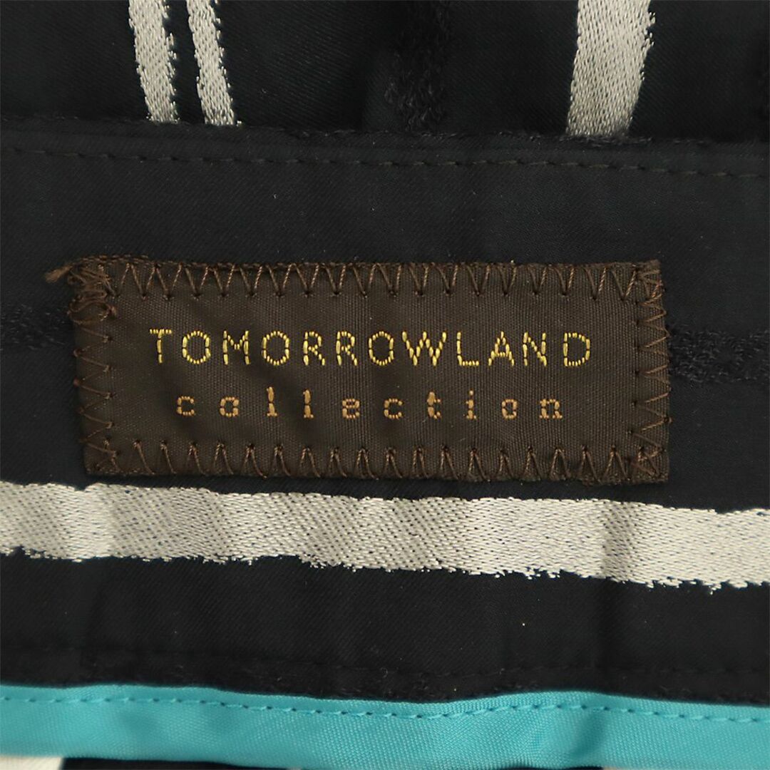 TOMORROWLAND(トゥモローランド)のトゥモローランド 日本製 ストライプ テーパード パンツ 32 ブラック×ホワイト TOMORROWLAND レディース 【中古】  【240208】 メール便可 レディースのパンツ(その他)の商品写真