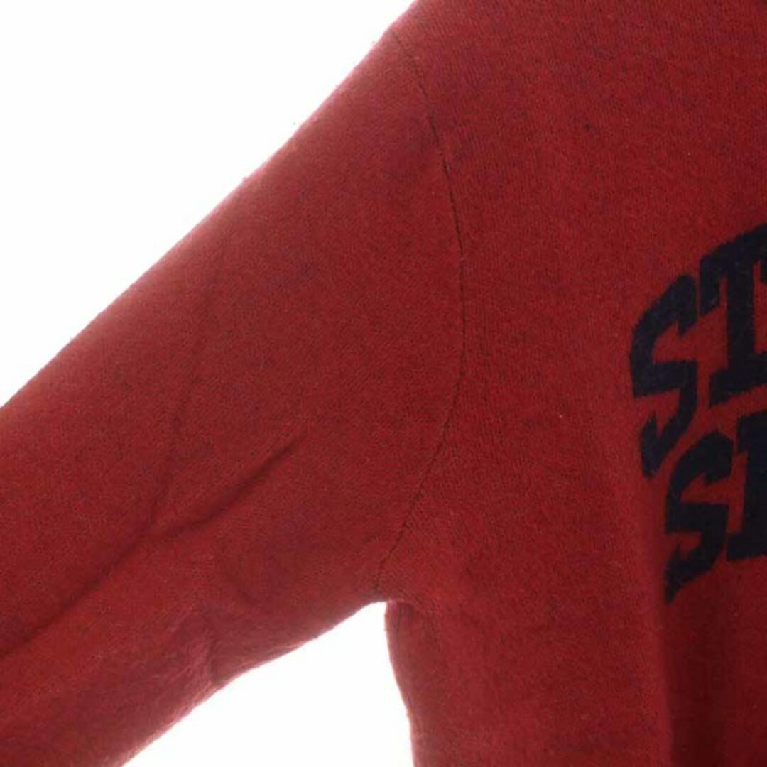 STUSSY(ステューシー)のSTUSSY ニット セーター プルオーバー ウール混 カシミヤ混 ロゴ S 赤 メンズのトップス(ニット/セーター)の商品写真