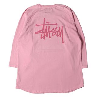 ステューシー(STUSSY)の新品 STUSSY ステューシー Tシャツ サイズ:XL オーバーダイ加工 ストックロゴ 7分袖 ラグラン Tシャツ STOCK 3/4 RAGLAN JERSEY ピンク トップス カットソー 長袖【メンズ】(Tシャツ/カットソー(半袖/袖なし))