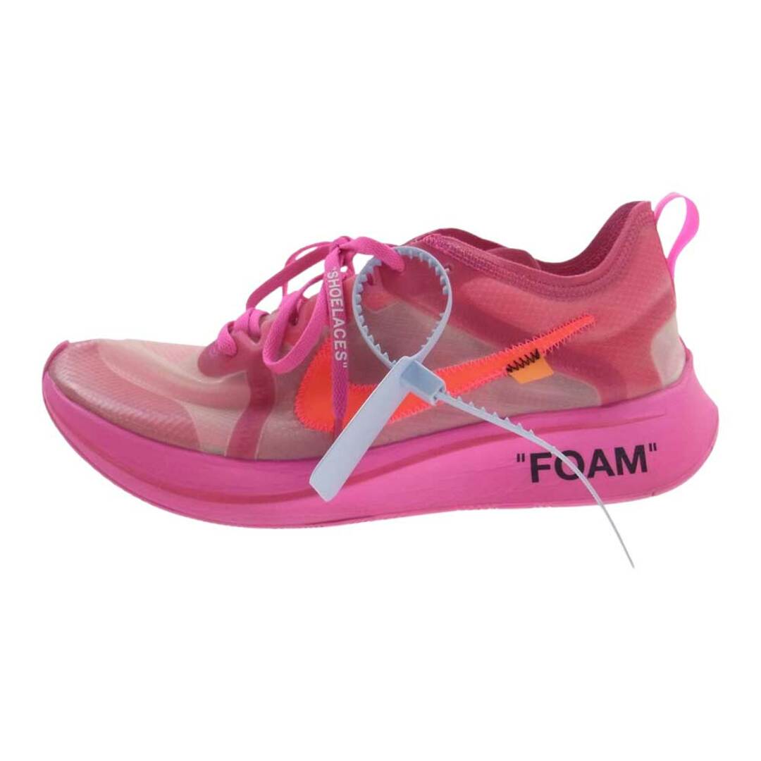 OFF-WHITE(オフホワイト)のOFF-WHITE オフホワイト スニーカー AJ4588-600 × Off-White オフホワイト Zoom Fly ズームフライ Pink ピンク系 US10【中古】 メンズの靴/シューズ(スニーカー)の商品写真