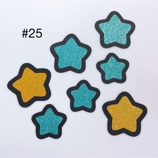 ♡うちわ文字 ネームボード パーツ 星　水色　ゴールド　単品♡#25(アイドルグッズ)