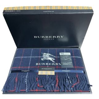 バーバリー(BURBERRY)の【未使用品】バーバリー ロンドン 膝掛け ストール 刺繍  ウール100%(ストール/パシュミナ)