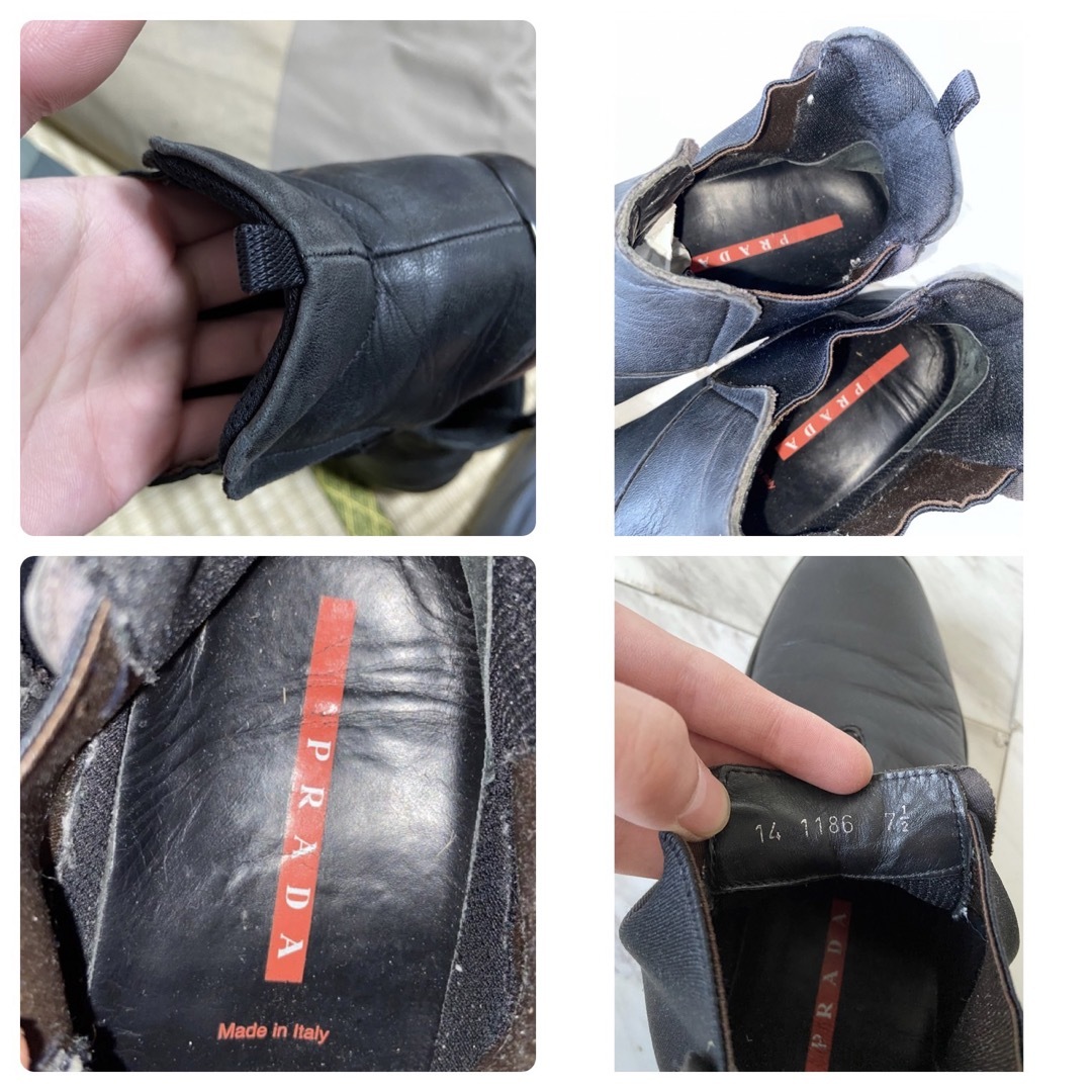 PRADA(プラダ)の希少モデル vintage 90s 00s prada ブラックサイドゴアブーツ メンズの靴/シューズ(ブーツ)の商品写真