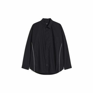 エイチアンドエム(H&M)のH&M ルーズフィット パイピングディテールシャツ ブラック(シャツ)