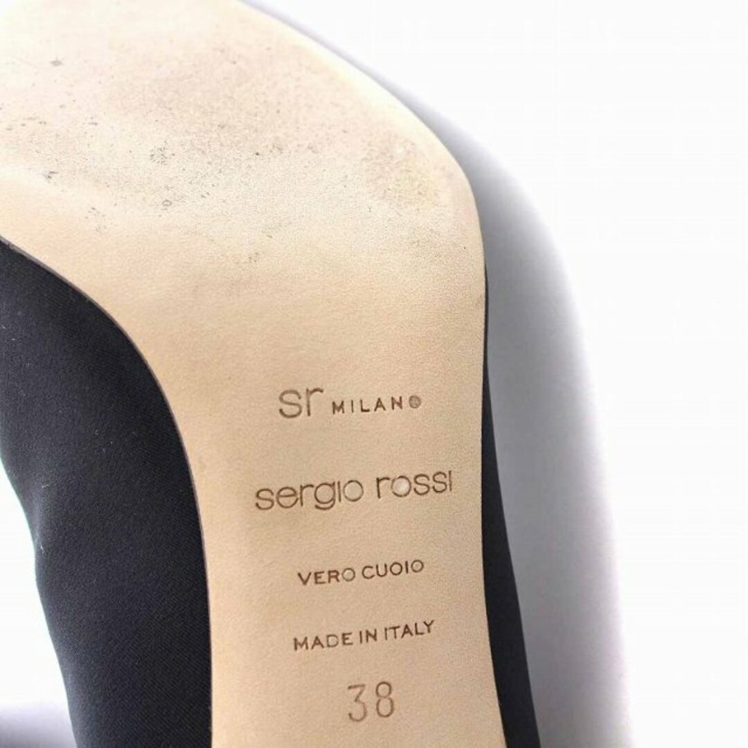 Sergio Rossi(セルジオロッシ)のセルジオロッシ ニーハイブーツ ロング ストレッチ 38 24cm 黒 ブラック レディースの靴/シューズ(ブーツ)の商品写真