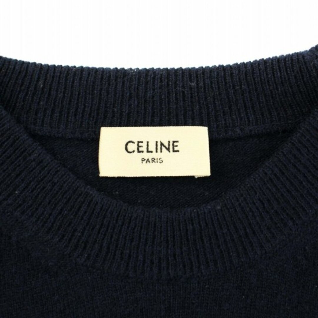 celine(セリーヌ)のセリーヌ ウールニット セーター 長袖 ロゴ刺繍 XS 紺 2A07D959I レディースのトップス(ニット/セーター)の商品写真
