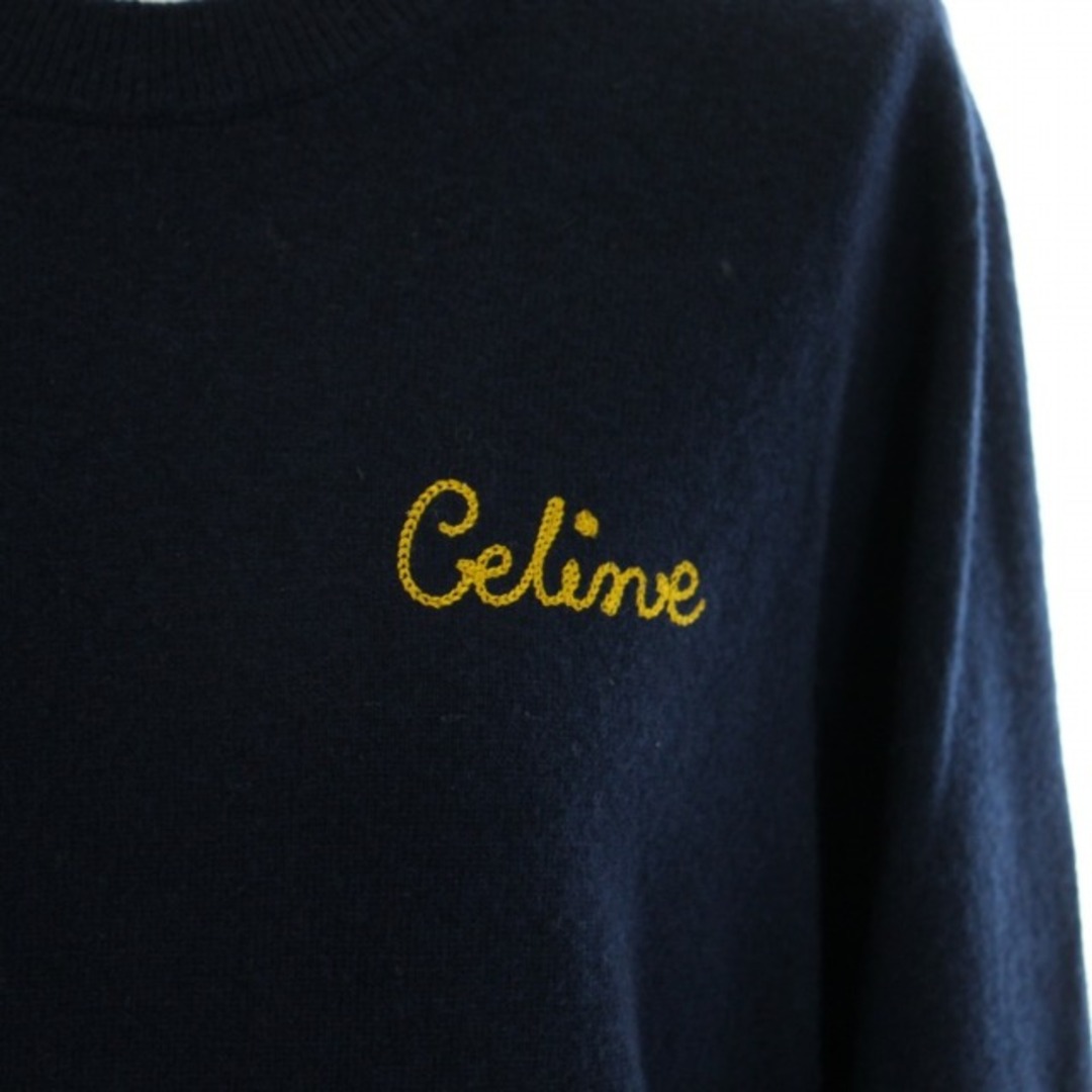 celine(セリーヌ)のセリーヌ ウールニット セーター 長袖 ロゴ刺繍 XS 紺 2A07D959I レディースのトップス(ニット/セーター)の商品写真