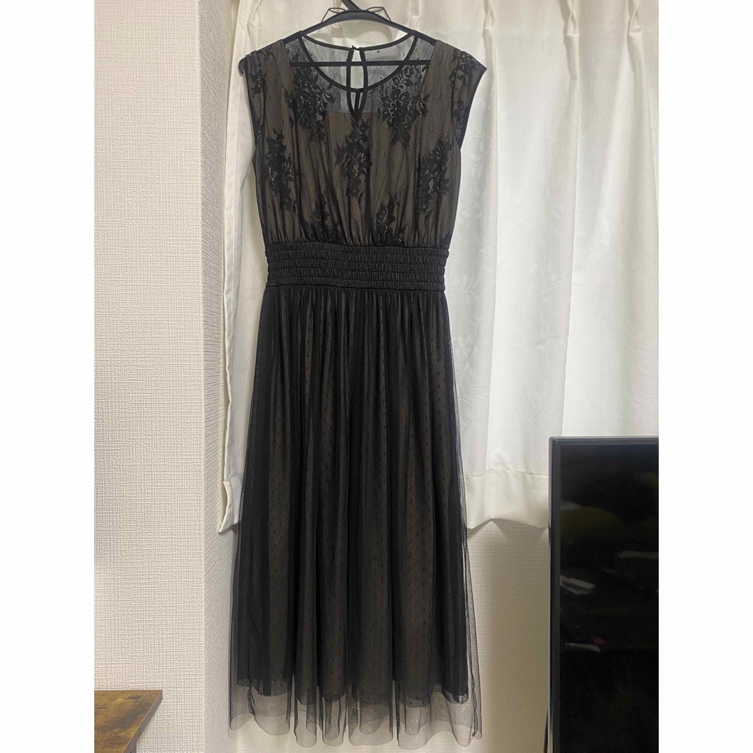 Andemiu(アンデミュウ)のオケージョンドレス　シアー　ブラック レディースのフォーマル/ドレス(ミディアムドレス)の商品写真