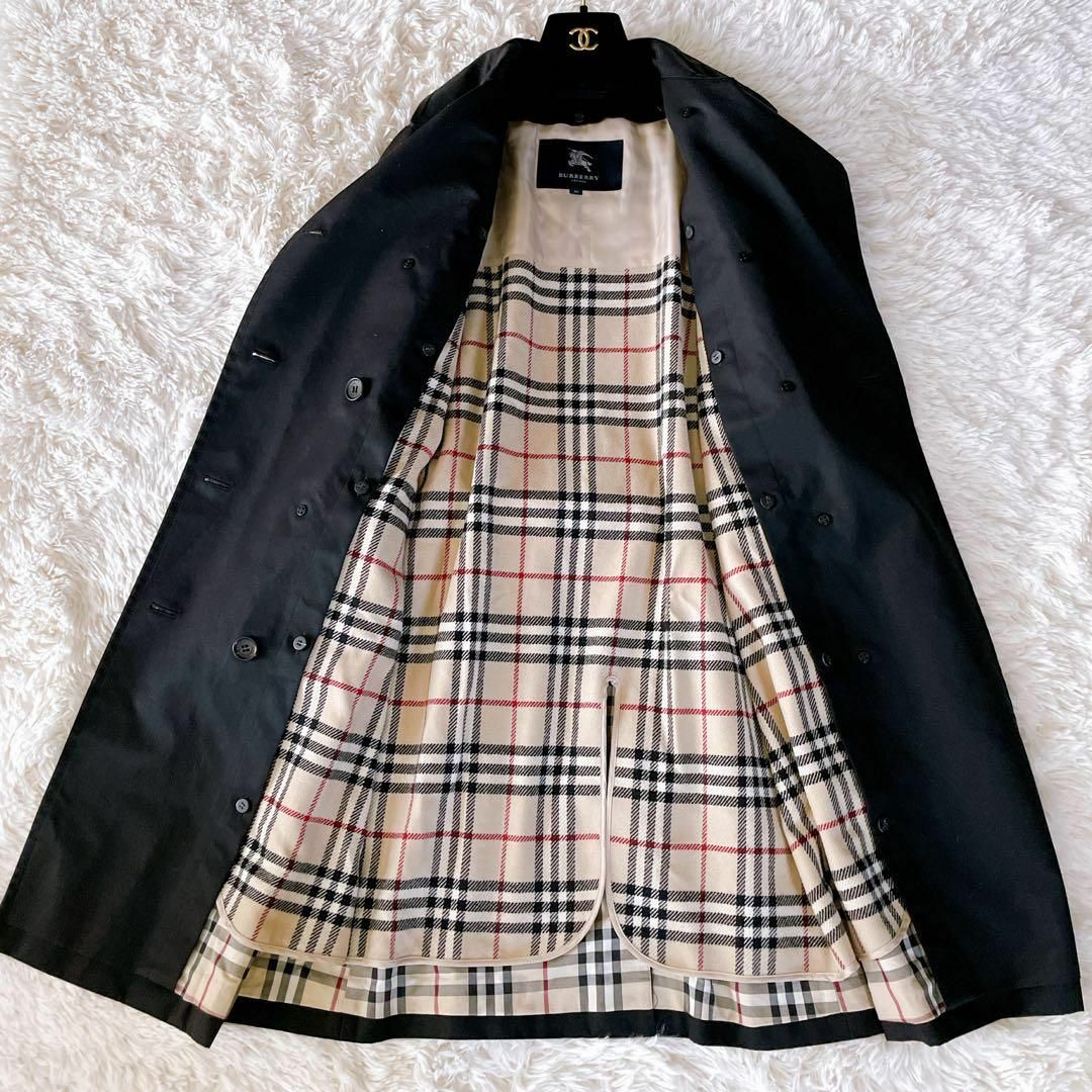 BURBERRY(バーバリー)の美品✨バーバリーロンドン　トレンチコート　ライナー　ロング　ノバチェック　黒　M レディースのジャケット/アウター(トレンチコート)の商品写真