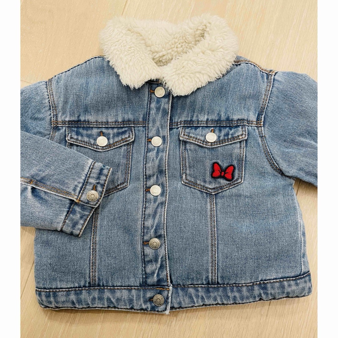 ZARA KIDS(ザラキッズ)のザラ ベビー ディズニー ミッキー ミニー ボア デニム ジャケット キッズ/ベビー/マタニティのベビー服(~85cm)(ジャケット/コート)の商品写真