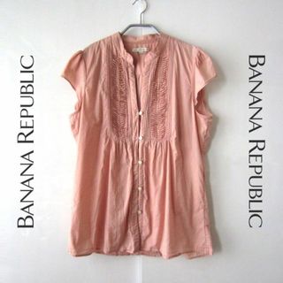 バナナリパブリック(Banana Republic)の美品　BANANA REPUBLIC★　バンドカラー　フレンチスリーブブラウス(シャツ/ブラウス(半袖/袖なし))