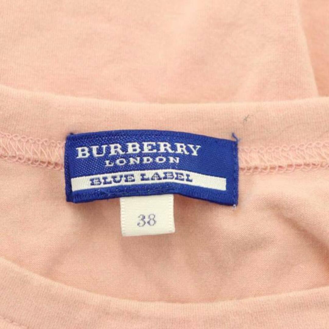 BURBERRY BLUE LABEL(バーバリーブルーレーベル)のバーバリーブルーレーベル 長袖カットソー Tシャツ ロゴ刺繍 38 ピンク レディースのトップス(ニット/セーター)の商品写真