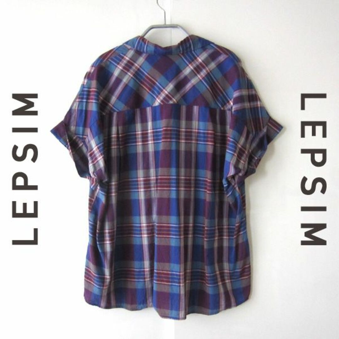 LEPSIM(レプシィム)のほぼ新品　LEPSIM／レプシム★　チェック柄　スキッパー　半袖シャツ レディースのトップス(シャツ/ブラウス(半袖/袖なし))の商品写真