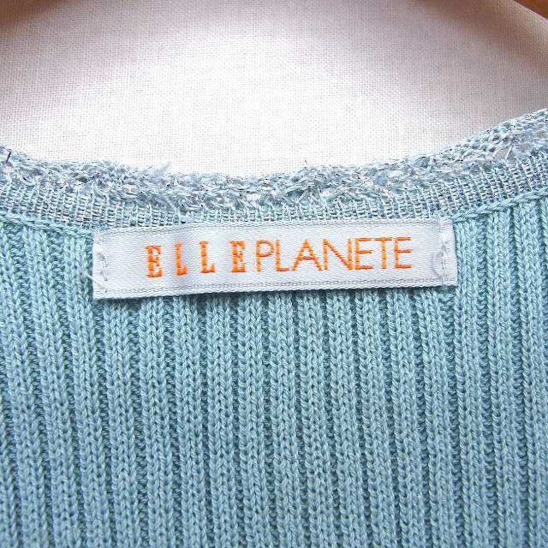 ELLE PLANETE(エルプラネット)のエルプラネット ELLE PLANETE リブ カットソー ノースリーブ ライン レディースのトップス(カットソー(半袖/袖なし))の商品写真