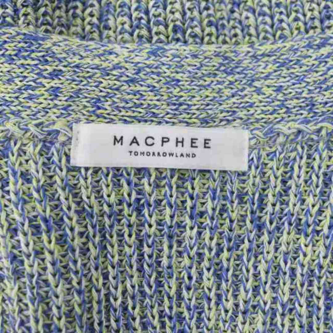 MACPHEE(マカフィー)のマカフィー 22SS ギマコットン Vネックベスト フロントボタン S 青 黄 レディースのトップス(ベスト/ジレ)の商品写真