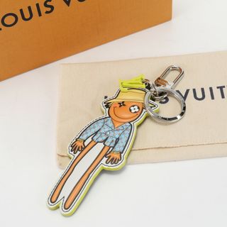 ルイヴィトン(LOUIS VUITTON)の新品同様 ルイヴィトン モノグラム ポルト クレ LV スケアクロウ MP2922 レザー キーリング チャーム メンズ レディース ERE N16-9(キーホルダー)