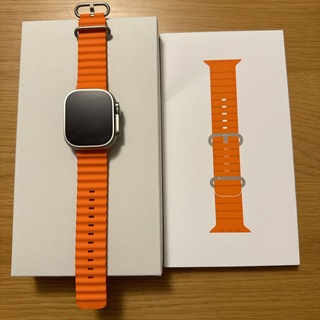 アップルウォッチ(Apple Watch)のApple Watch ultra2 オーシャンバンド　オレンジ　美品(その他)