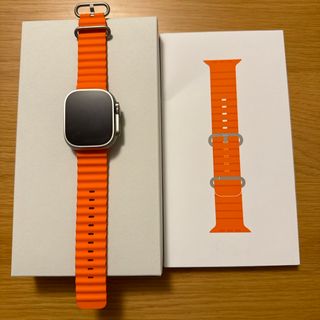 アップルウォッチ(Apple Watch)のApple Watch ultra2 オーシャンバンド　オレンジ　美品(その他)