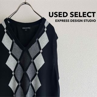 古着 “EXPRESS DESIGN STUDIO” Knit Vest / 黒(ベスト)