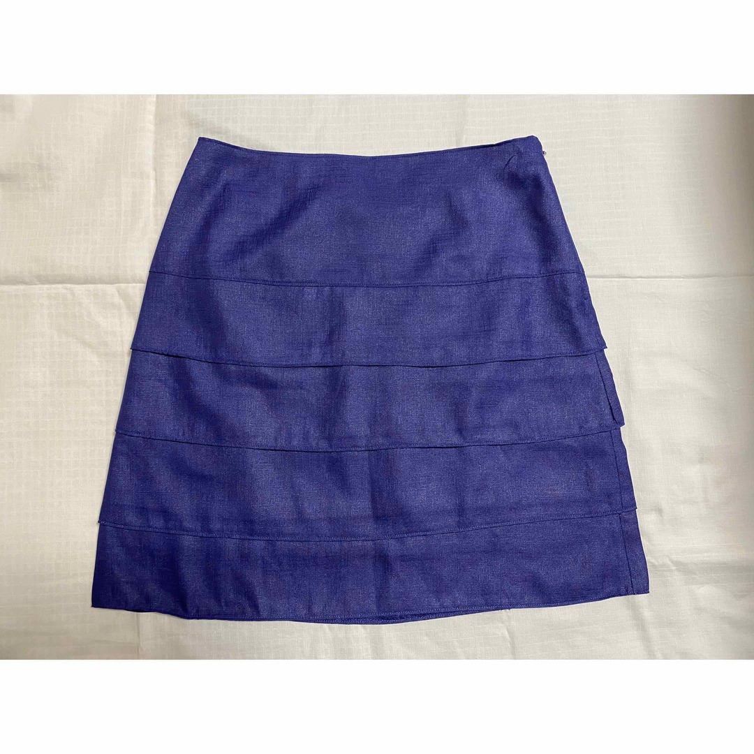 膝丈スカート　スカート　青　ウエスト70cm レディースのスカート(ひざ丈スカート)の商品写真