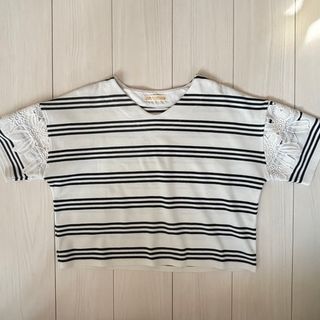 ビームス(BEAMS)のビームスハート ボーダー トップス Tシャツ 半袖 フリル カジュアル(カットソー(半袖/袖なし))