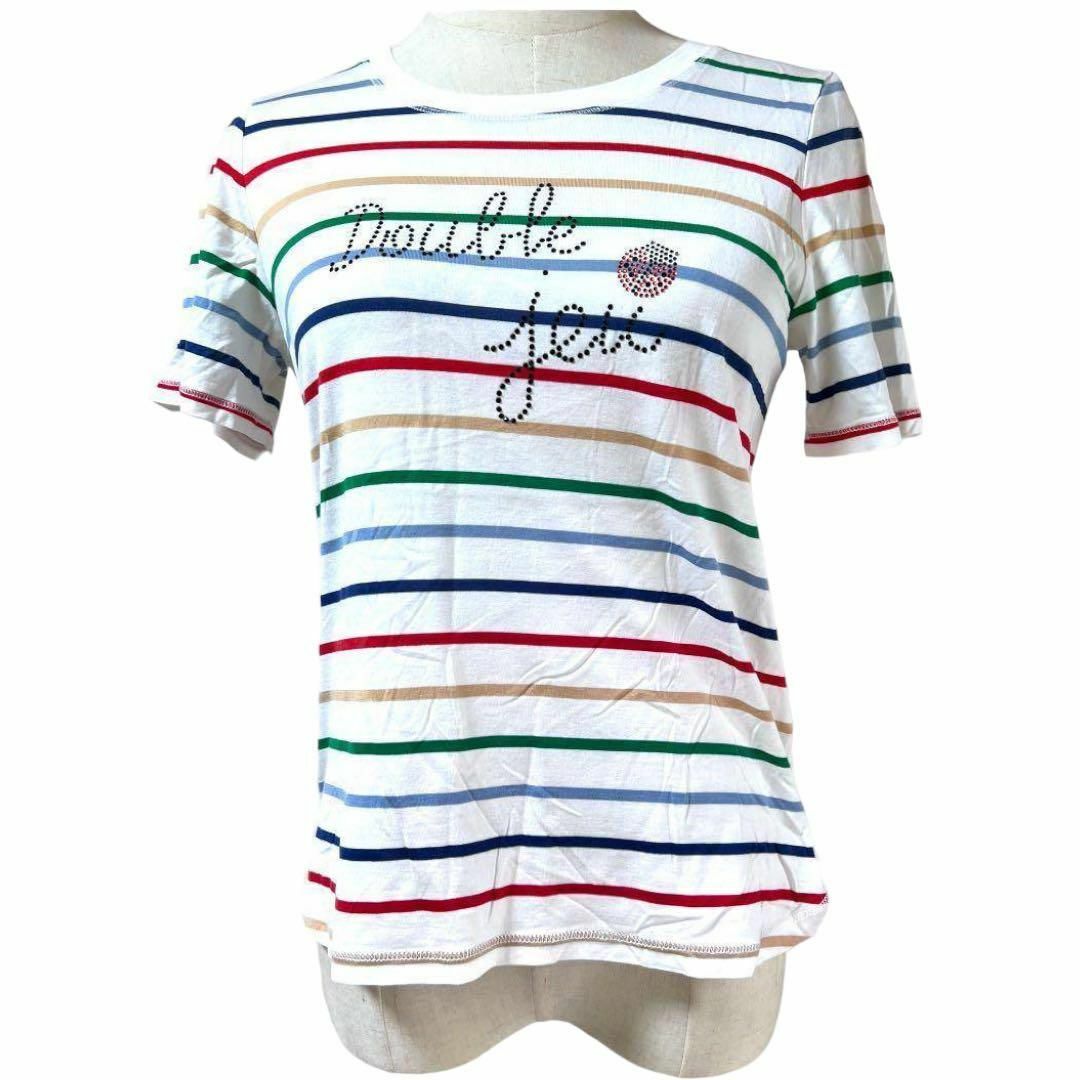 SONIA RYKIEL(ソニアリキエル)のSONIA RYKIELソニアリキエル 美品 半袖Ｔシャツ ボーダー ビジュー レディースのトップス(Tシャツ(半袖/袖なし))の商品写真