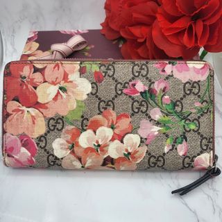 グッチ(Gucci)の【極美品】 GUCCI グッチ ブルームス ラウンドファスナー 長財布 財布 花(財布)