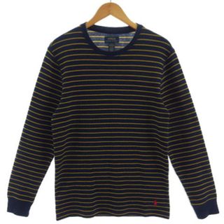 ポロラルフローレン(POLO RALPH LAUREN)のPOLO RALPH LAUREN Tシャツ 長袖 ポニー ボーダー 紺 黄 M(Tシャツ/カットソー(七分/長袖))